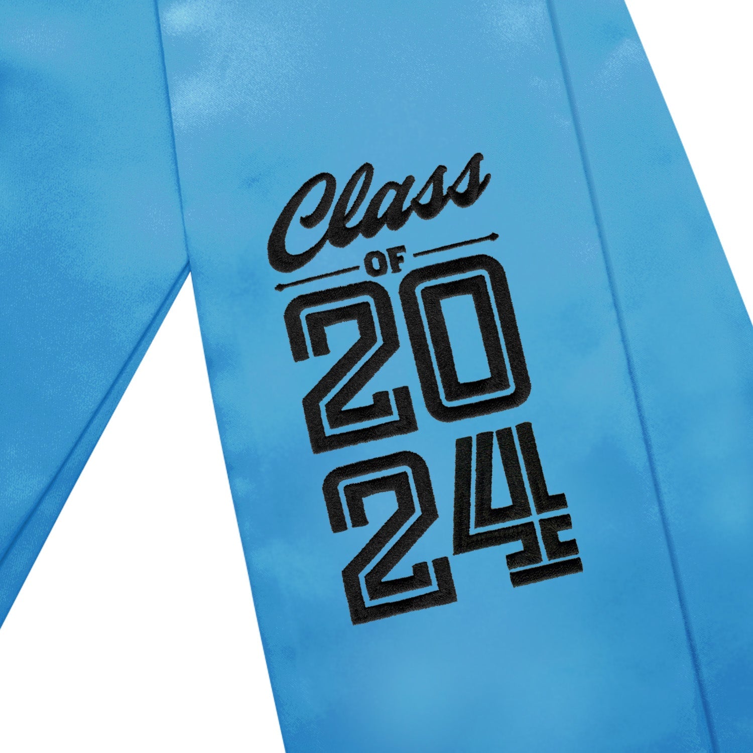 Light Blue Class of 2024 Graduation Stole/Sash with Classic Tips - Endea Graduation