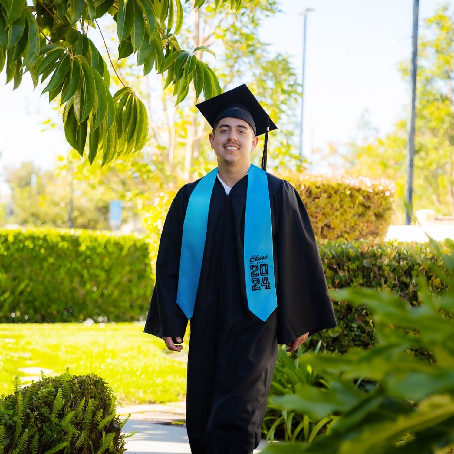 Light Blue Class of 2024 Graduation Stole/Sash with Classic Tips - Endea Graduation