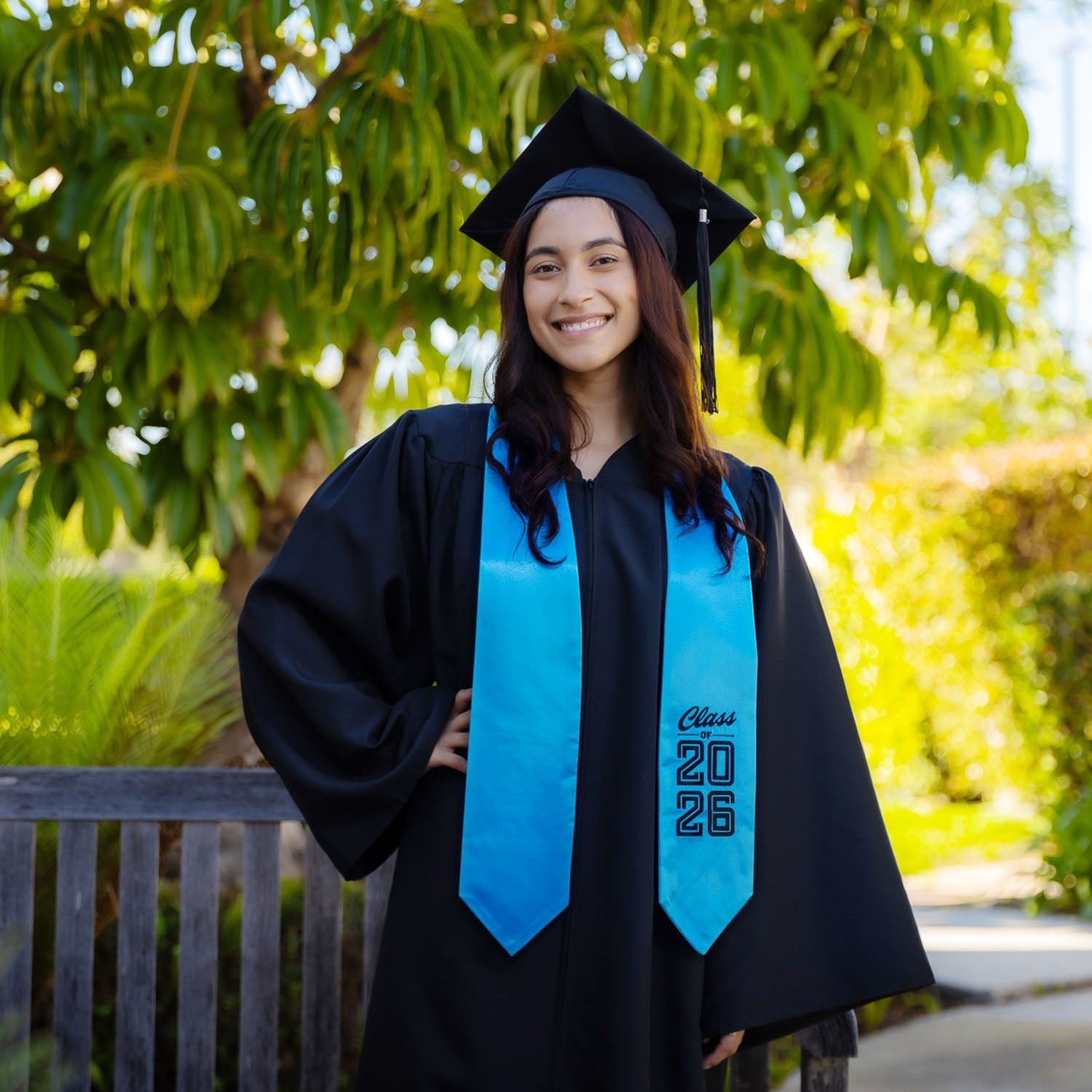 Light Blue Class of 2026 Graduation Stole/Sash with Classic Tips - Endea Graduation