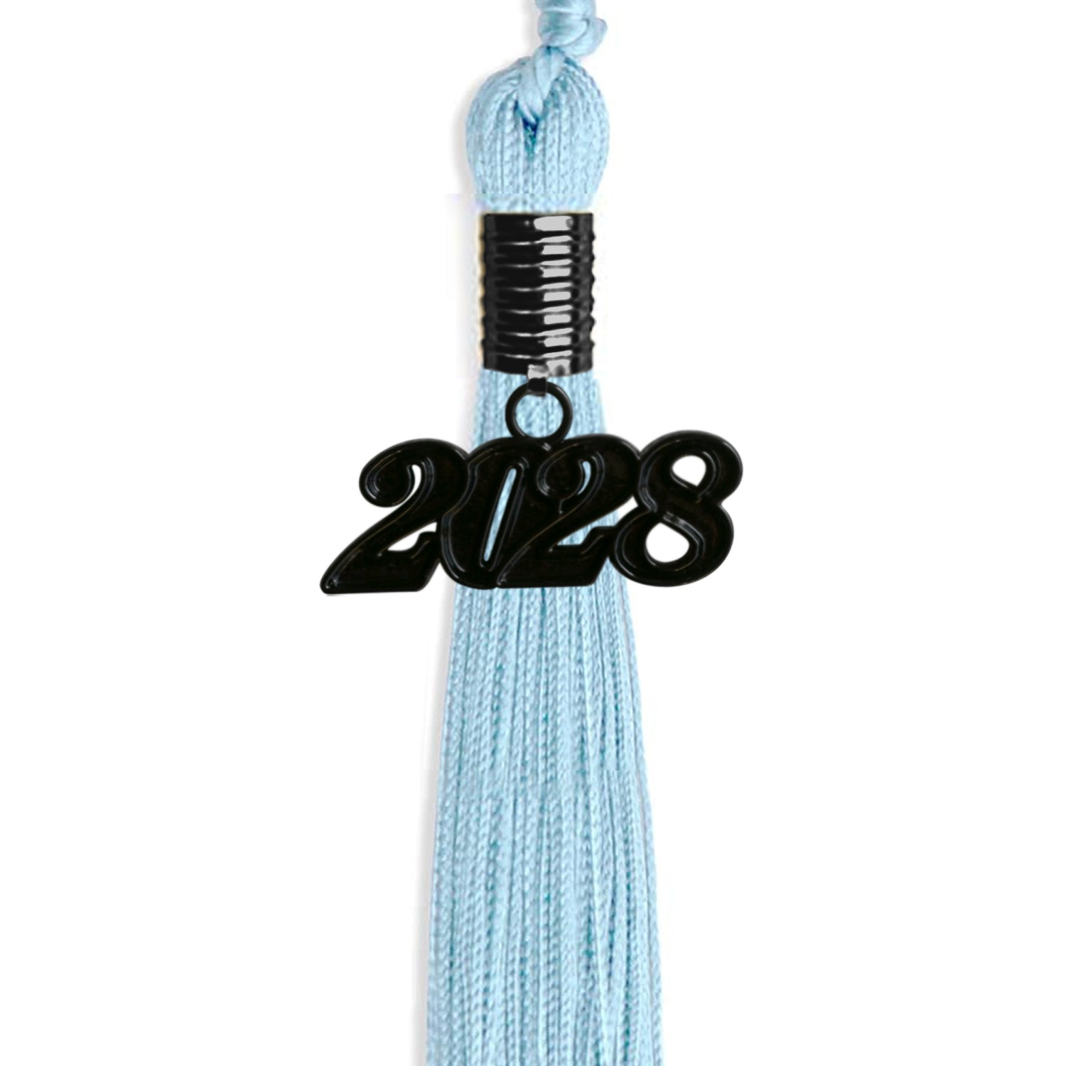 Light Blue Graduation Tassel with Black Date Drop - Endea Graduation