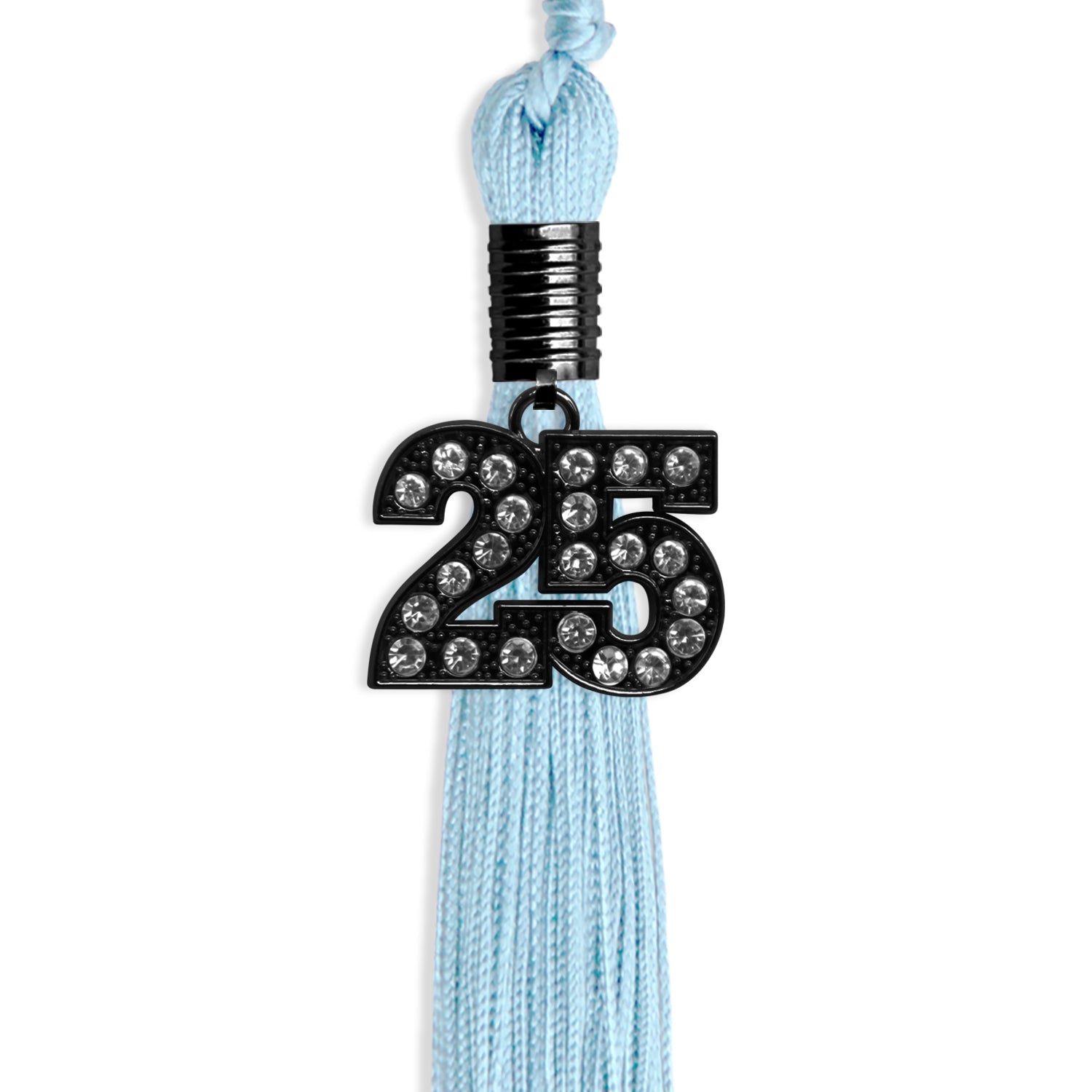 Light Blue Graduation Tassel with Black Date Drop - Endea Graduation