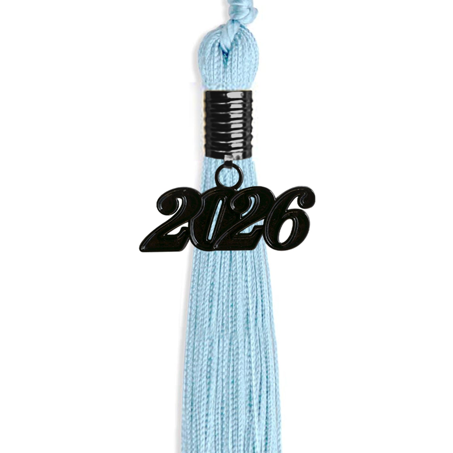 Light Blue Graduation Tassel with Black Date Drop - Endea Graduation