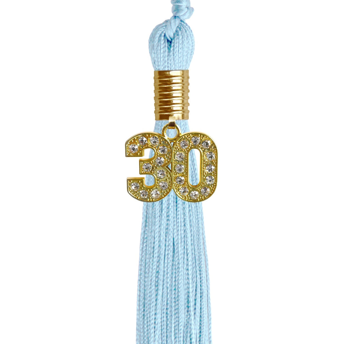 Light Blue Graduation Tassel with Gold Bling Charm - Endea Graduation
