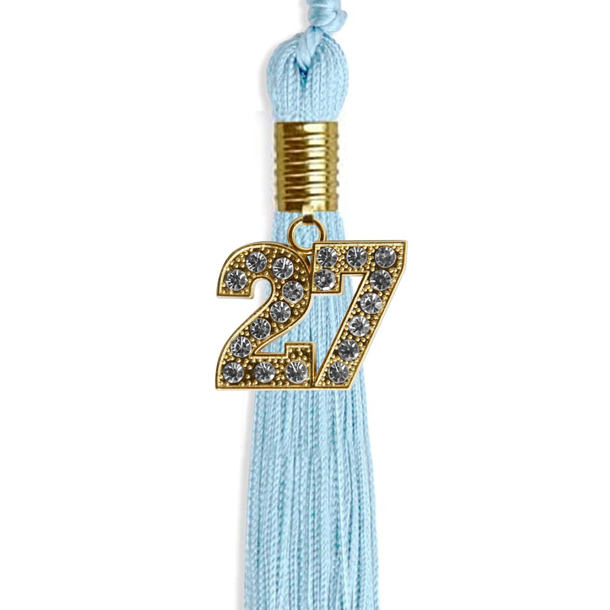 Light Blue Graduation Tassel with Gold Bling Charm - Endea Graduation