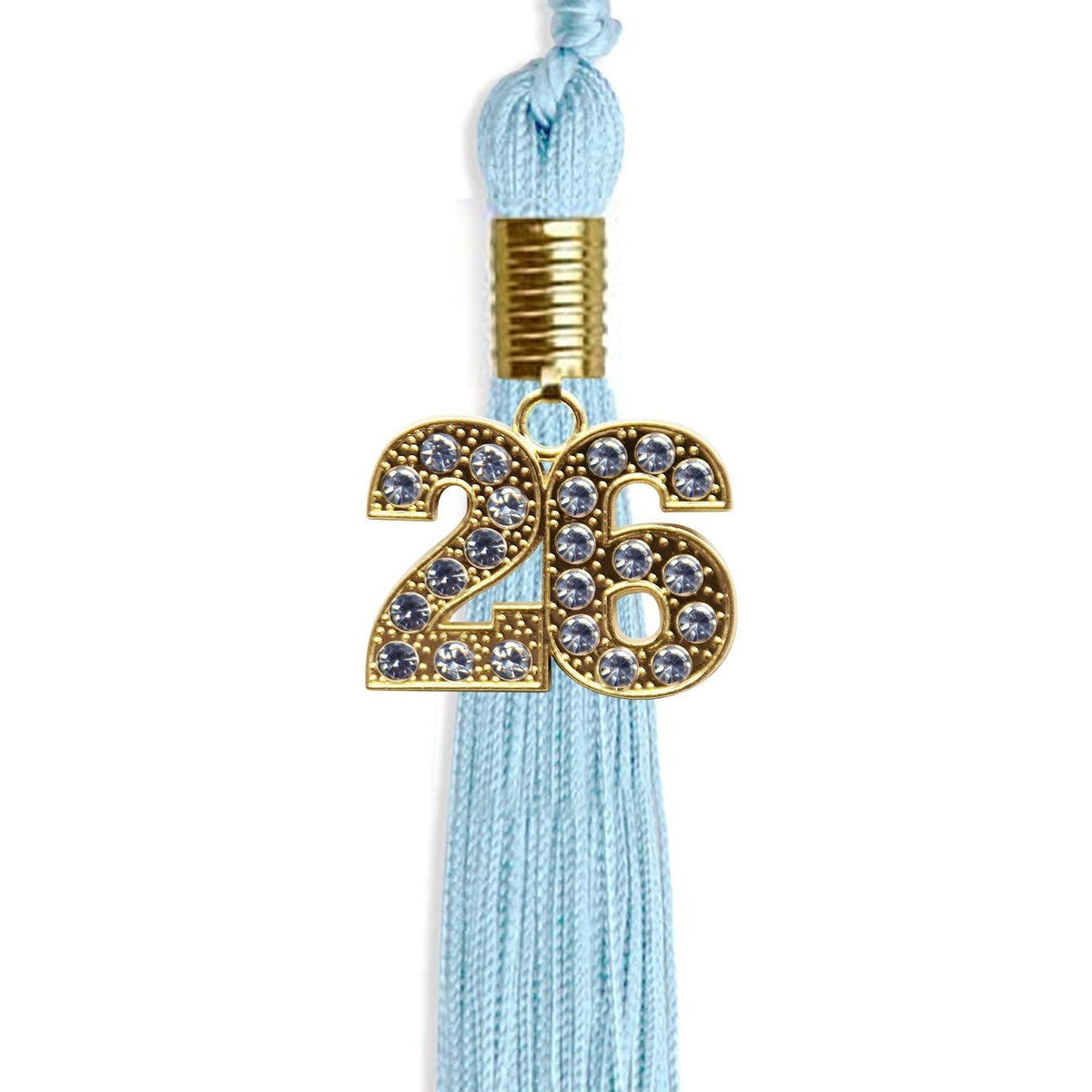 Light Blue Graduation Tassel with Gold Bling Charm - Endea Graduation