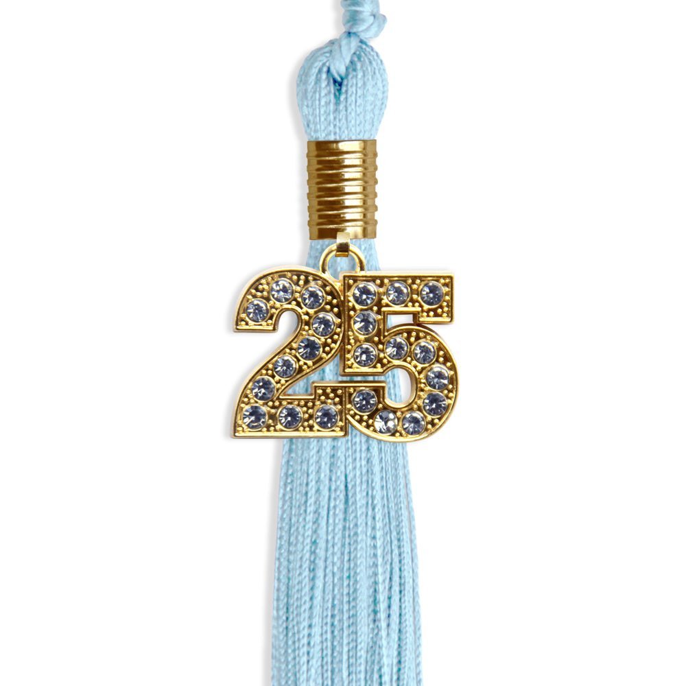 Light Blue Graduation Tassel with Gold Bling Charm - Endea Graduation