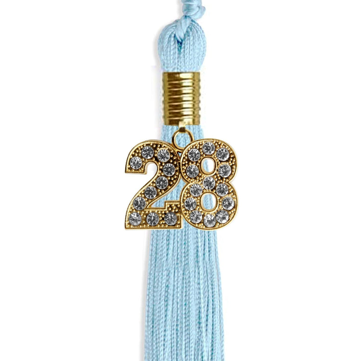 Light Blue Graduation Tassel with Gold Bling Charm - Endea Graduation