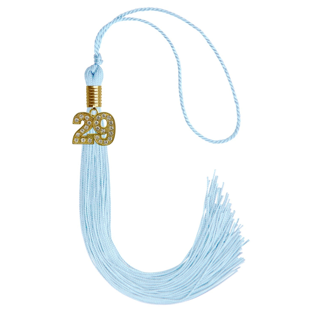 Light Blue Graduation Tassel with Gold Bling Charm - Endea Graduation