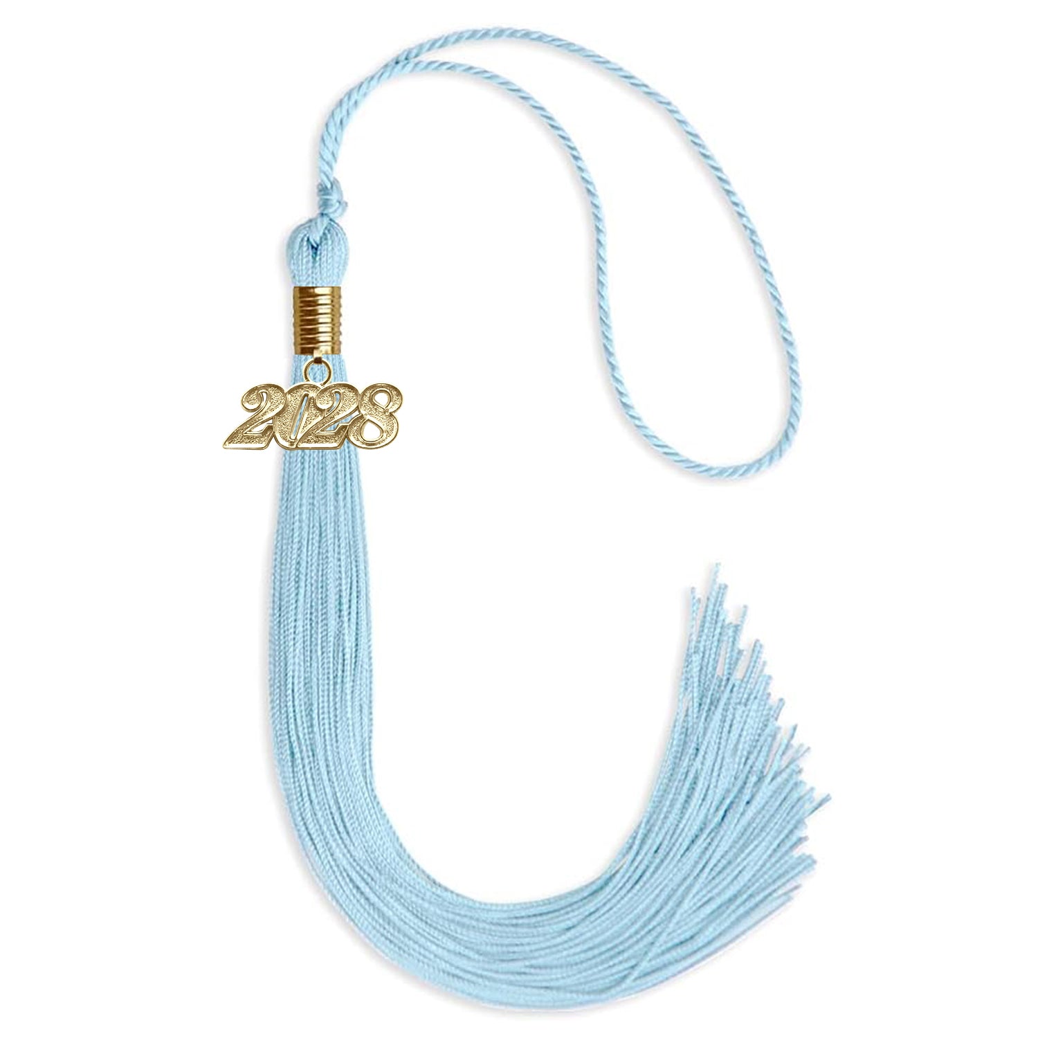 Light Blue Graduation Tassel with Gold Date Drop - Endea Graduation