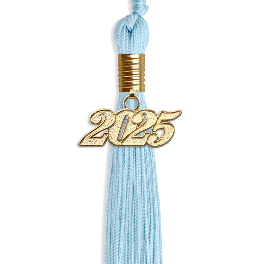 Light Blue Graduation Tassel with Gold Date Drop - Endea Graduation