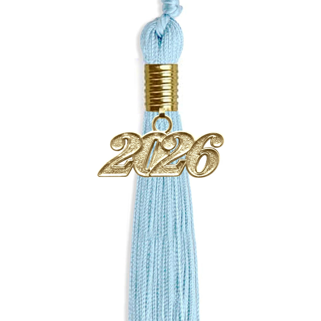 Light Blue Graduation Tassel with Gold Date Drop - Endea Graduation