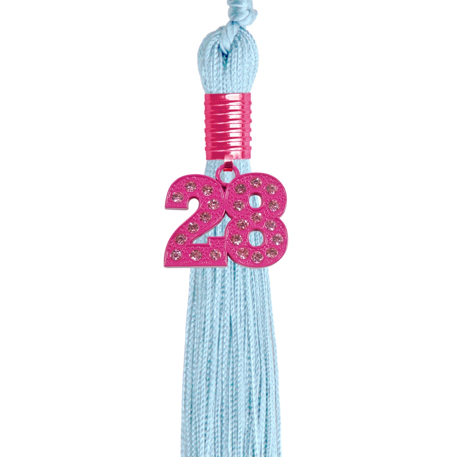 Light Blue Graduation Tassel with Pink Bling Charm - Endea Graduation