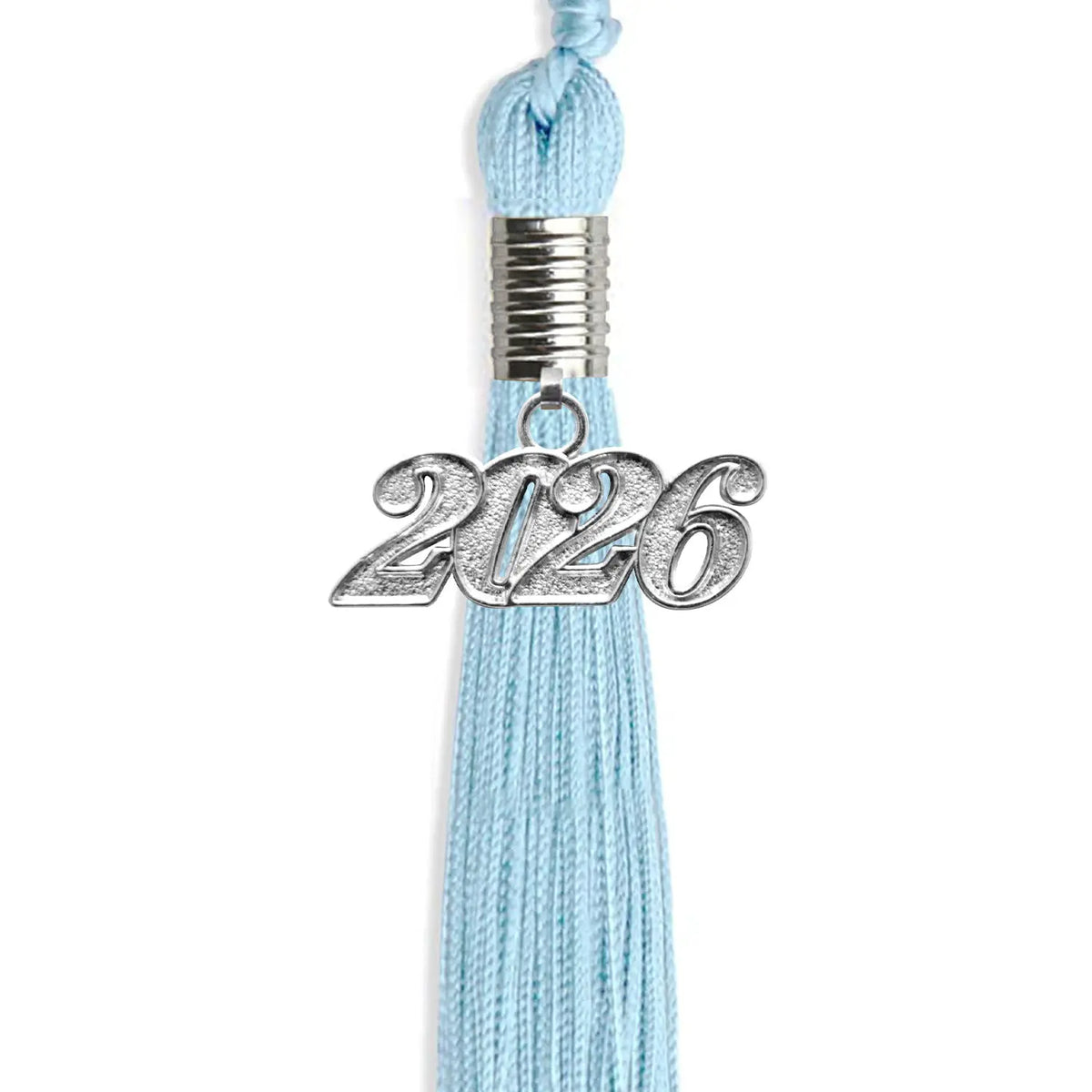 Light Blue Graduation Tassel with Silver Date Drop by Endea Graduation