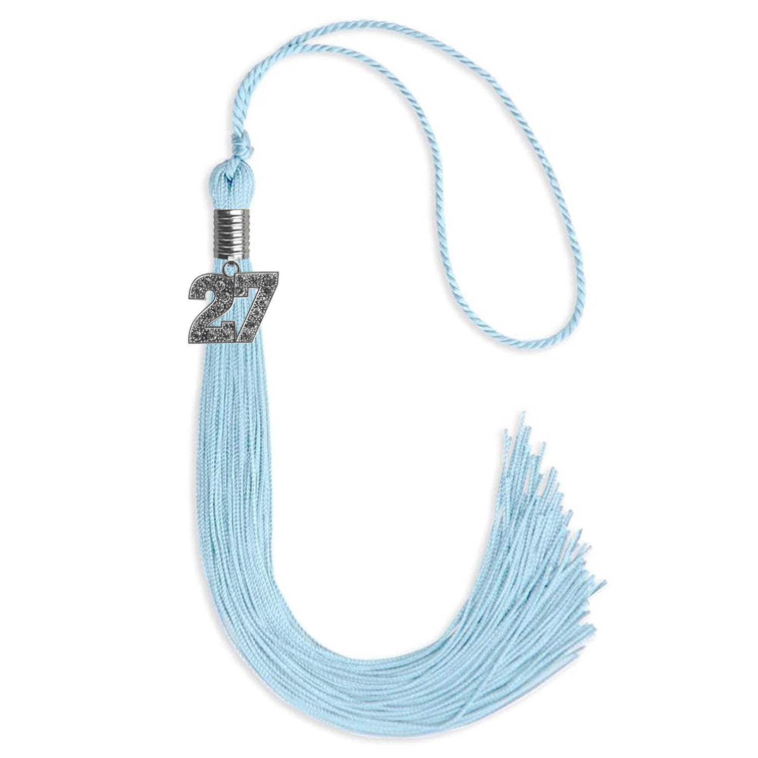 Light Blue Graduation Tassel with Silver Date Drop - Endea Graduation