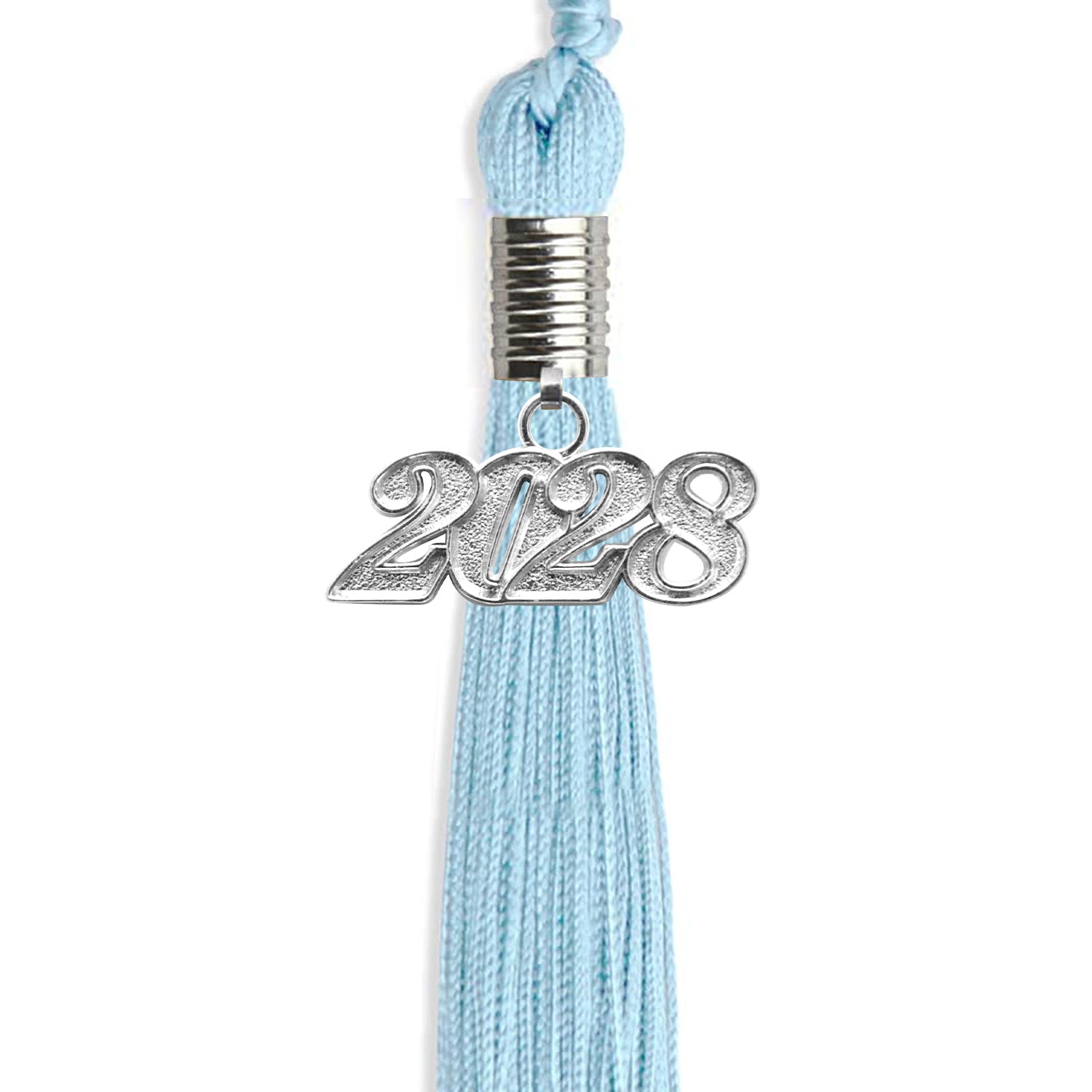 Light Blue Graduation Tassel with Silver Date Drop - Endea Graduation