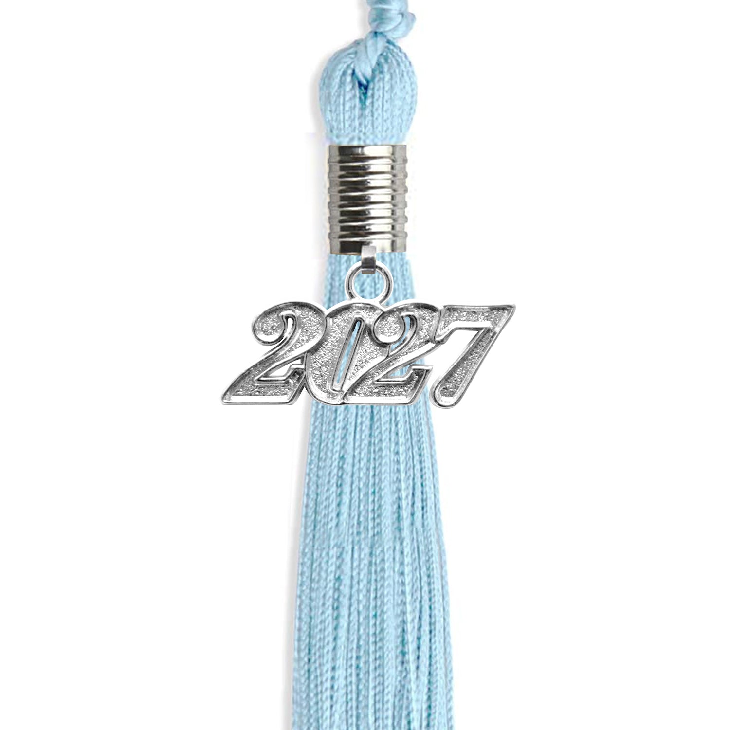 Light Blue Graduation Tassel with Silver Date Drop - Endea Graduation