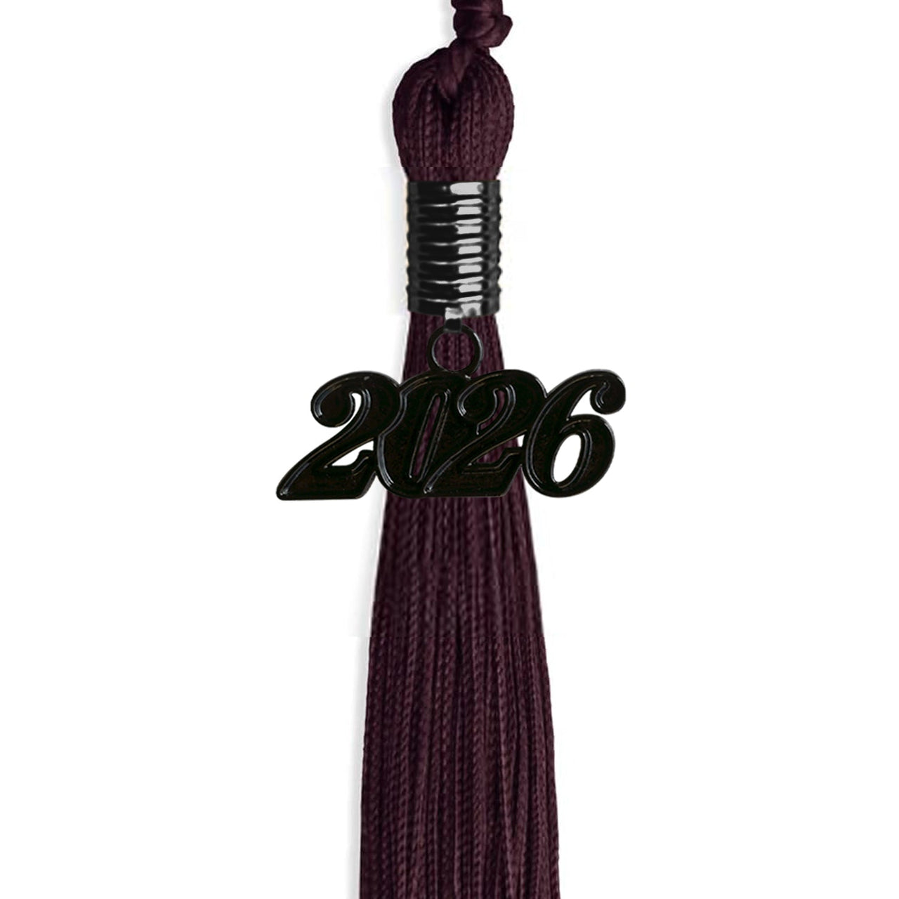 Maroon Graduation Tassel with Black Date Drop - Endea Graduation