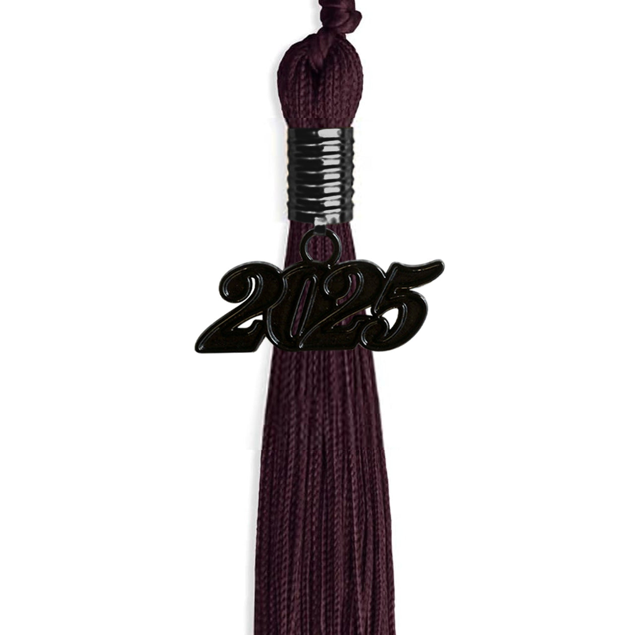 Maroon Graduation Tassel with Black Date Drop - Endea Graduation