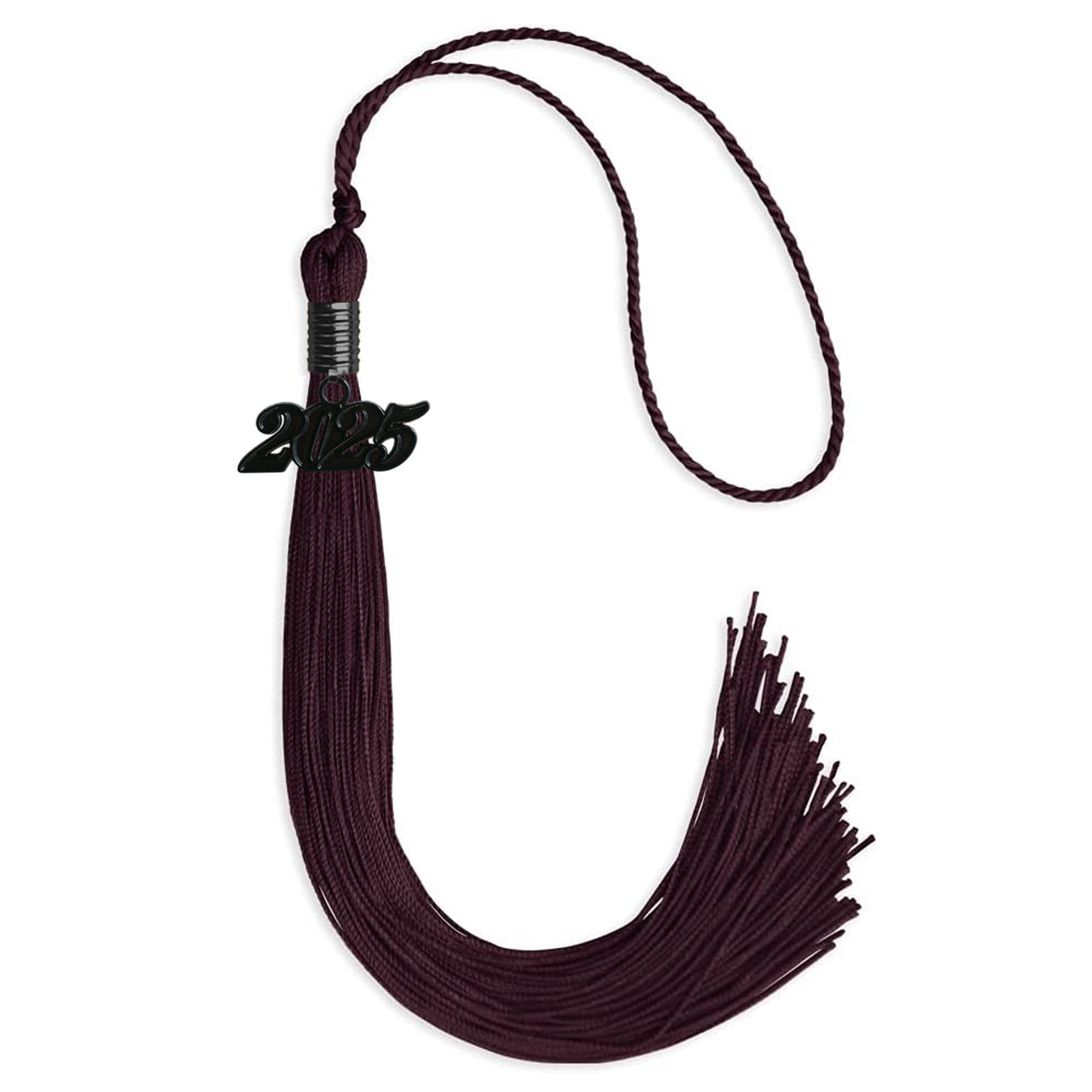 Maroon Graduation Tassel with Black Date Drop - Endea Graduation