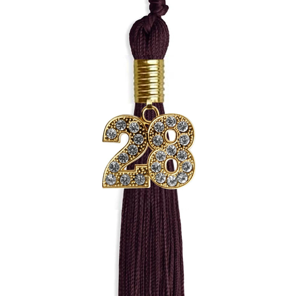 Maroon Graduation Tassel with Gold Bling Charm - Endea Graduation