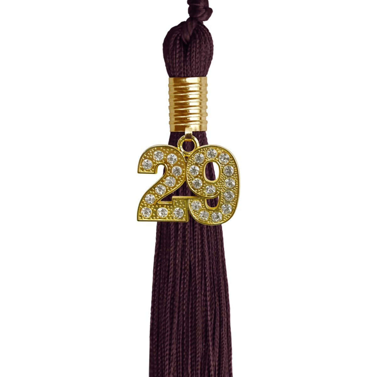 Maroon Graduation Tassel with Gold Bling Charm - Endea Graduation