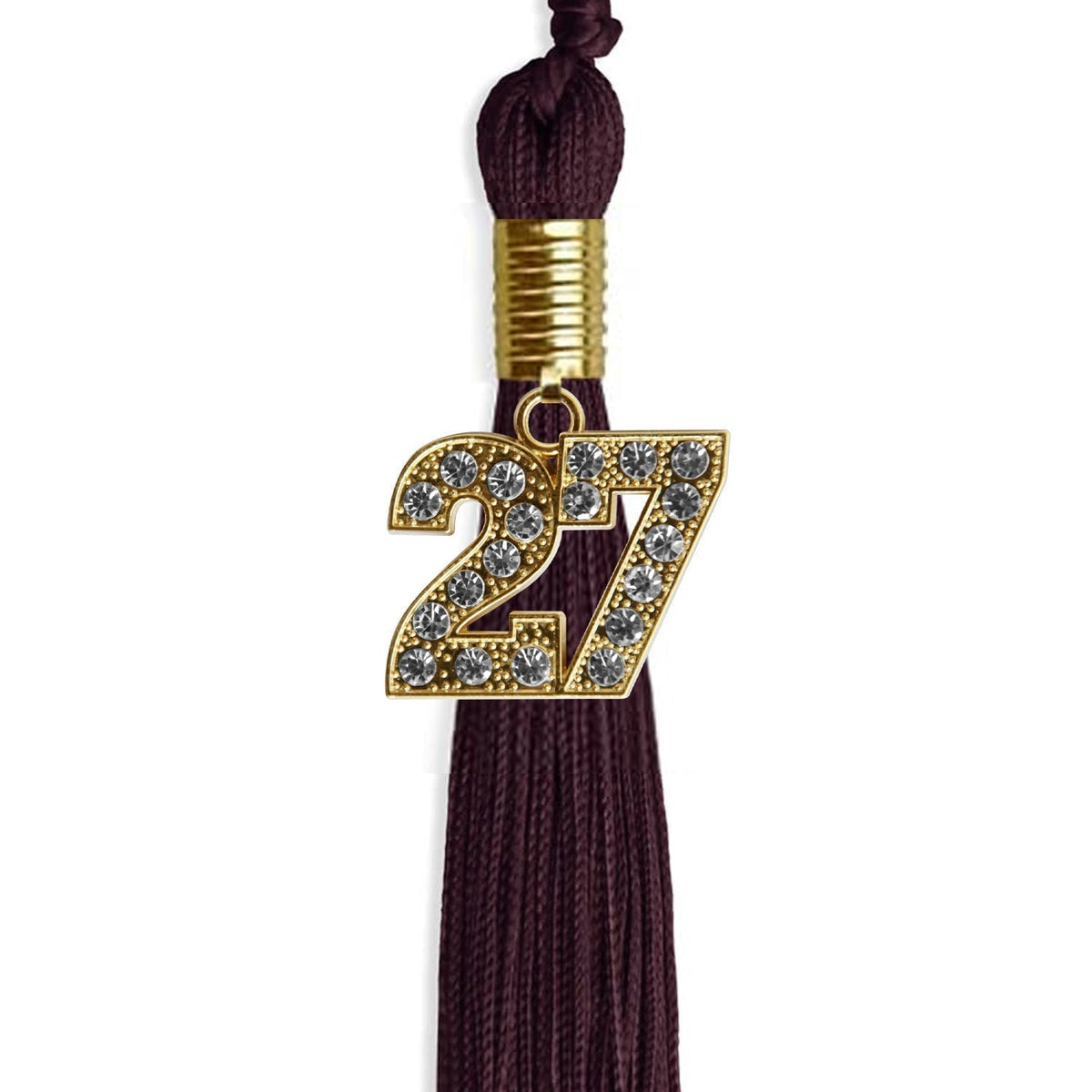 Maroon Graduation Tassel with Gold Bling Charm - Endea Graduation