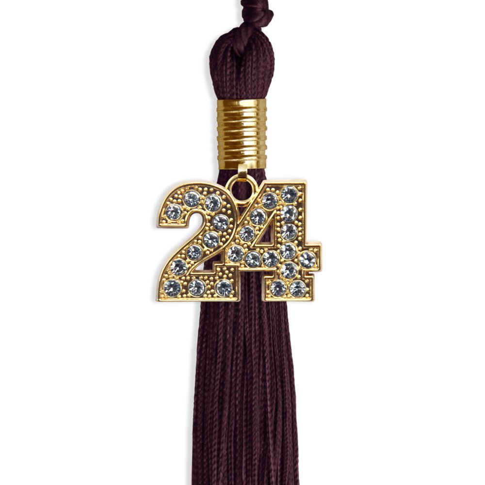 Maroon Graduation Tassel with Gold Date Drop - Endea Graduation