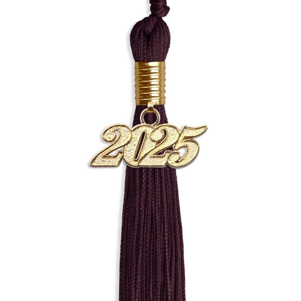 Maroon Graduation Tassel with Gold Date Drop - Endea Graduation