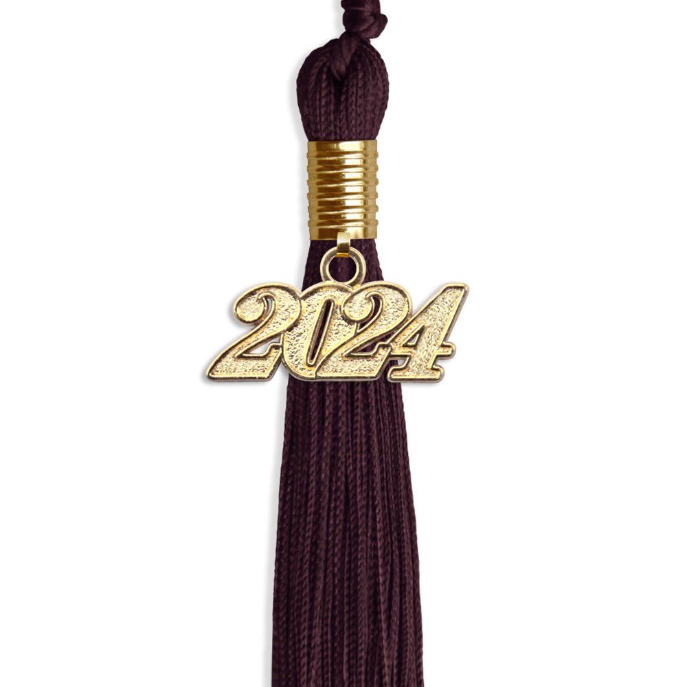 Maroon Graduation Tassel with Gold Date Drop - Endea Graduation