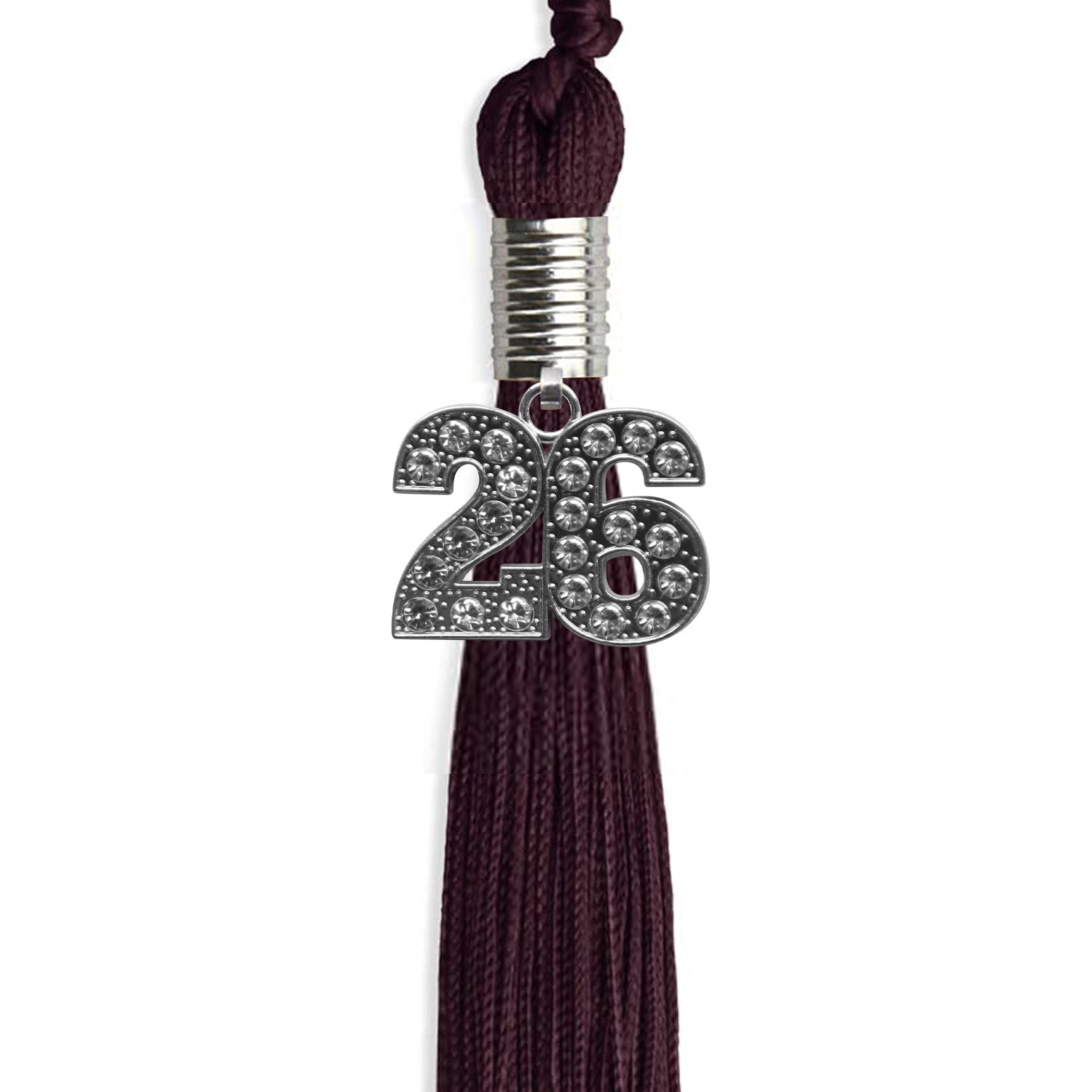 Maroon Graduation Tassel with Silver Date Drop - Endea Graduation