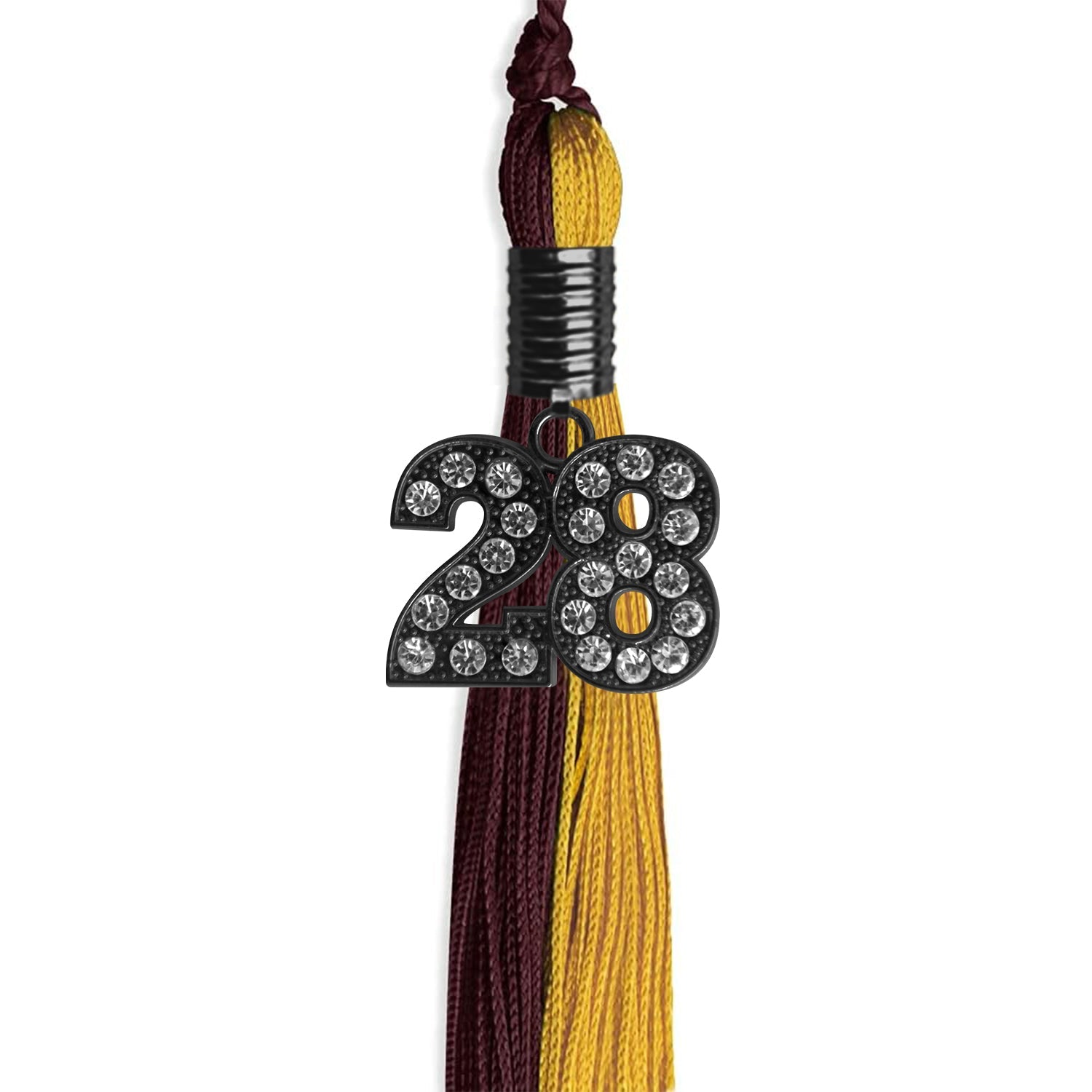 Maroon/Bright Gold Graduation Tassel with Black Date Drop - Endea Graduation