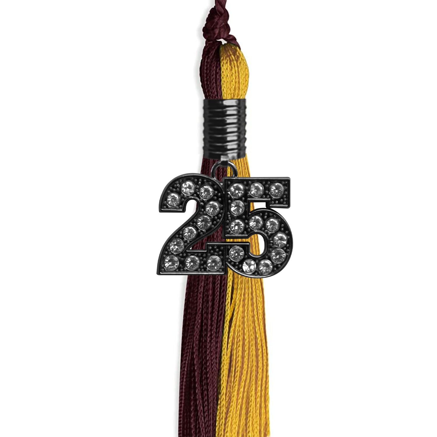 Maroon/Bright Gold Graduation Tassel with Black Date Drop - Endea Graduation