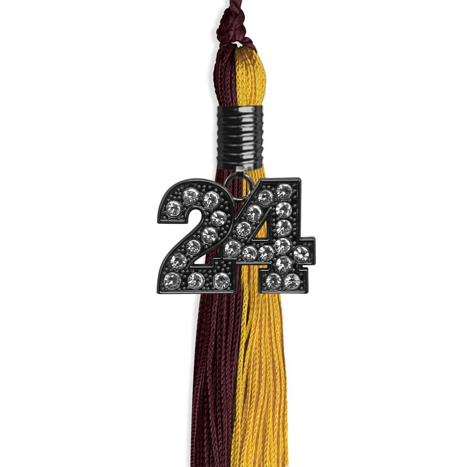 Maroon/Bright Gold Graduation Tassel with Black Date Drop - Endea Graduation