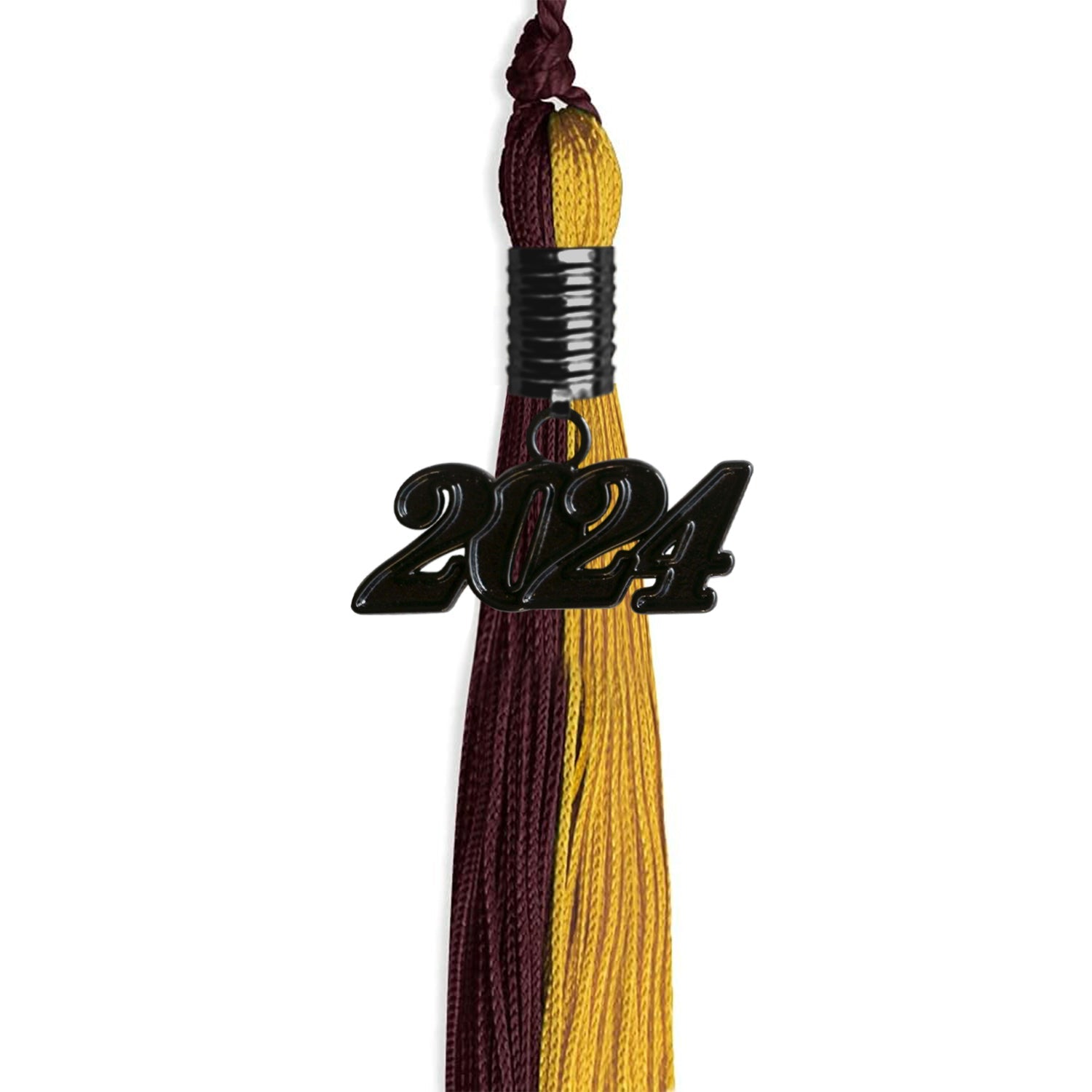 Maroon/Bright Gold Graduation Tassel with Black Date Drop - Endea Graduation