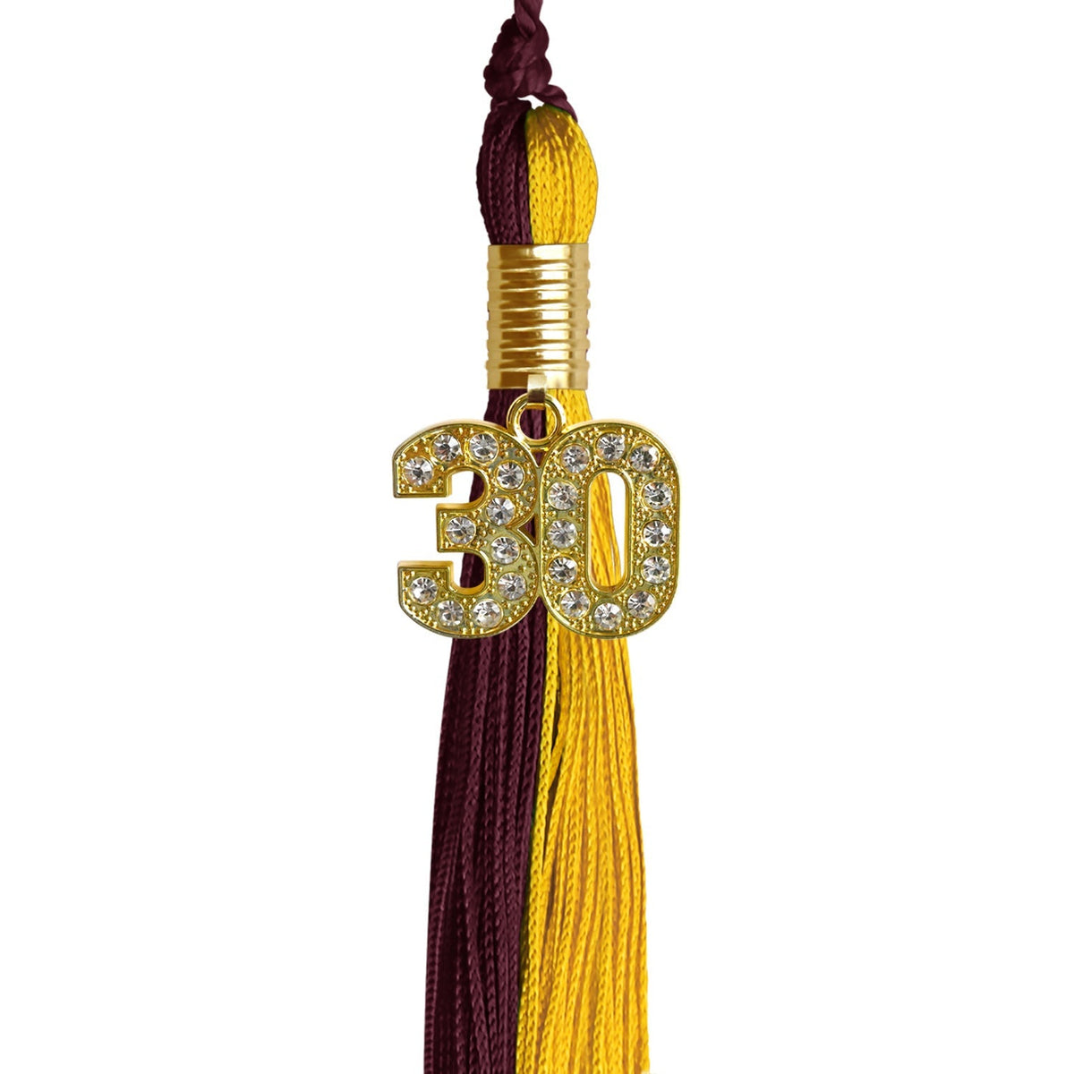 Maroon/Bright Gold Graduation Tassel with Gold Bling Charm - Endea Graduation