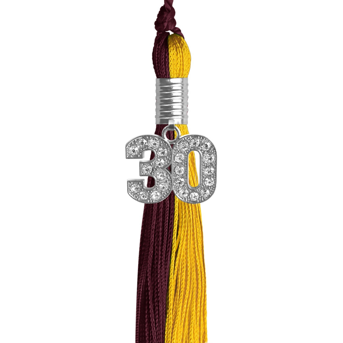 Maroon/Bright Gold Graduation Tassel with Silver Bling Charm - Endea Graduation