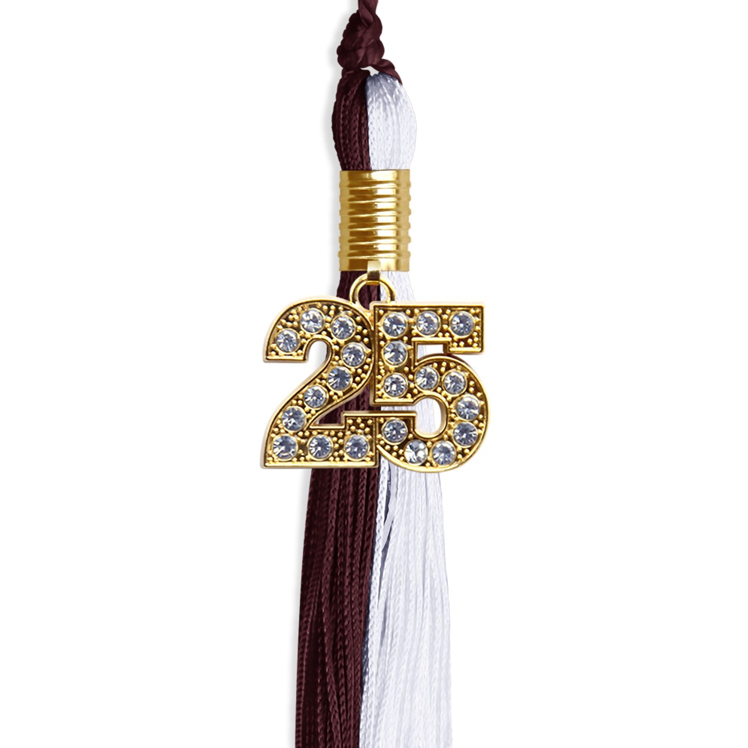 Maroon/White Graduation Tassel with Gold Date Drop - Endea Graduation
