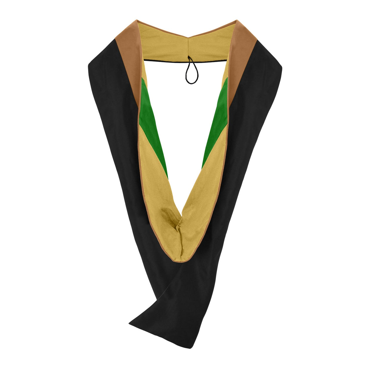 Masters Hood For Business, Accounting, Commerce, Industrial, Labor Relations - Drab/Antique Gold/Green - Endea Graduation