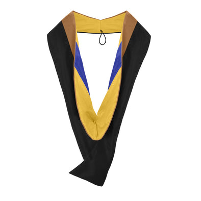 Masters Hood For Business, Accounting, Commerce, Industrial, Labor Relations - Drab/Gold/Royal Blue - Endea Graduation