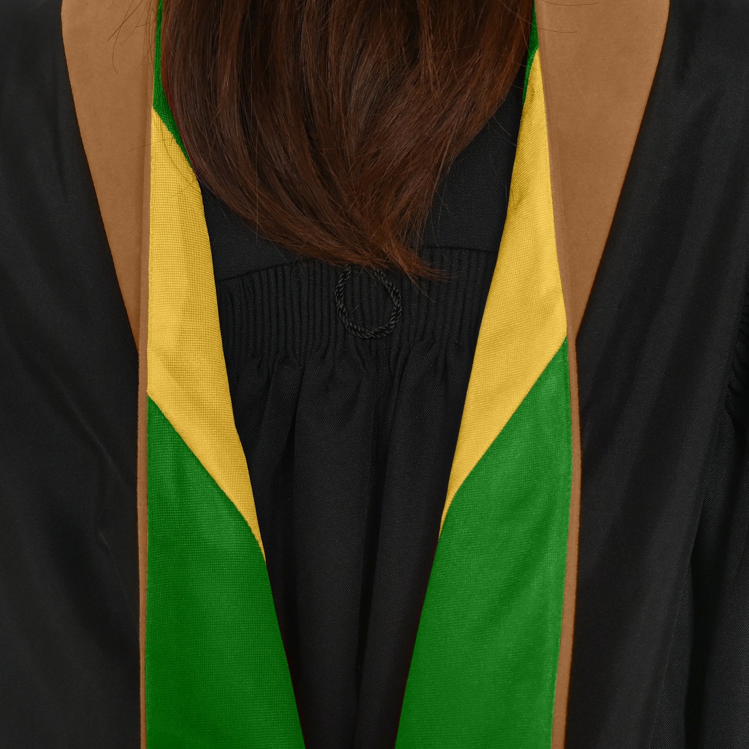 Masters Hood For Business, Accounting, Commerce, Industrial, Labor Relations - Drab/Green/Gold - Endea Graduation