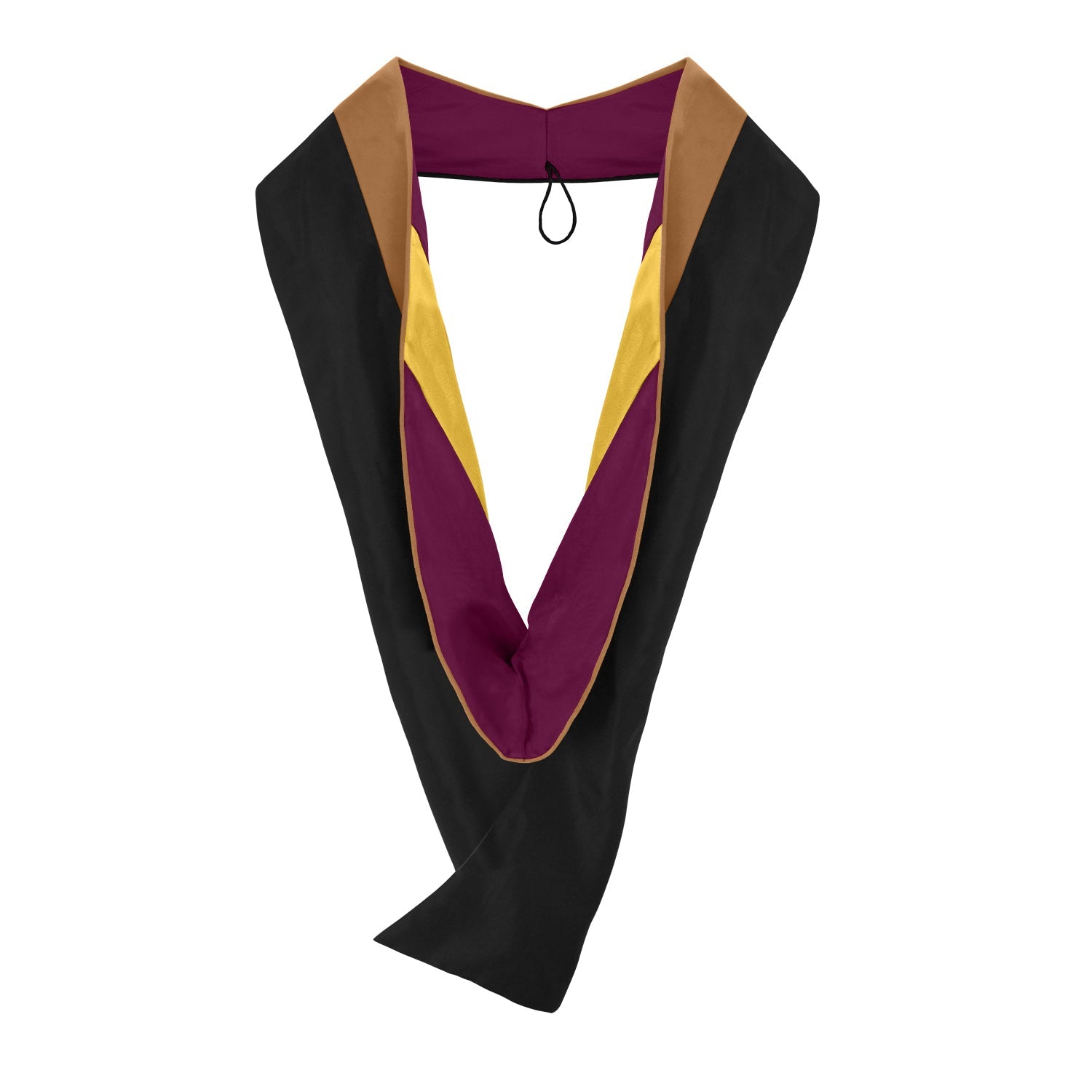 Masters Hood For Business, Accounting, Commerce, Industrial, Labor Relations - Drab/Maroon/Gold - Endea Graduation