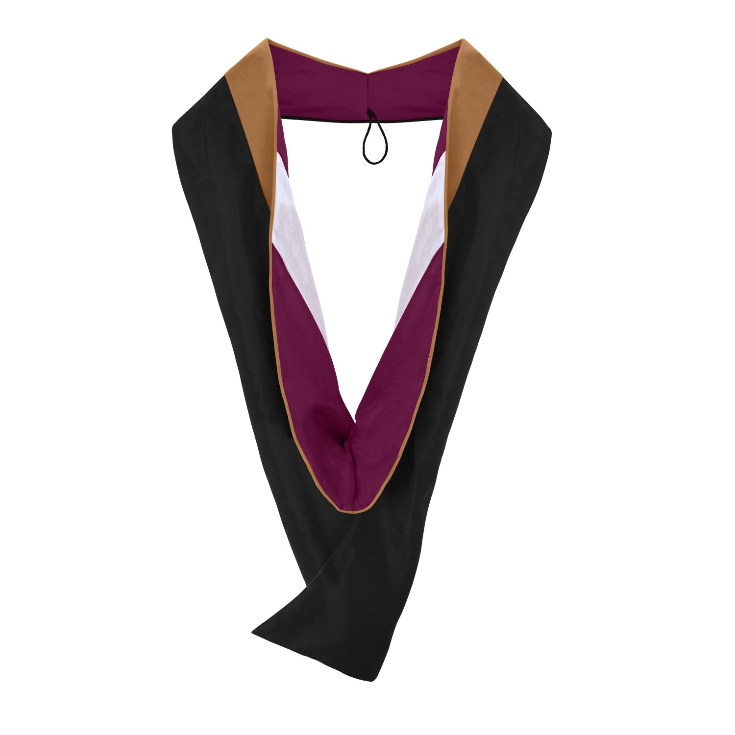 Masters Hood For Business, Accounting, Commerce, Industrial, Labor Relations - Drab/Maroon/White - Endea Graduation