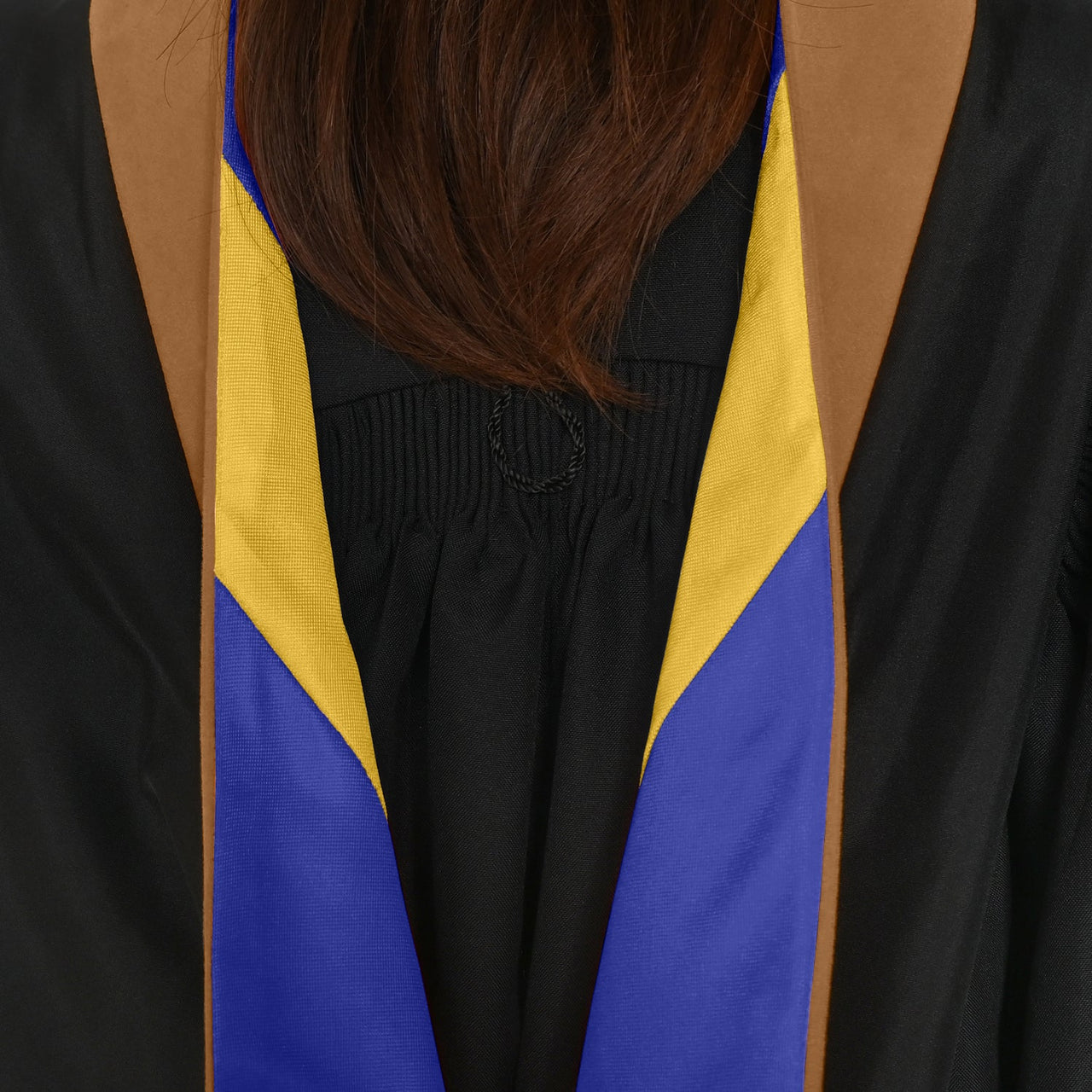 Masters Hood For Business, Accounting, Commerce, Industrial, Labor Relations - Drab/Navy Blue/Gold - Endea Graduation