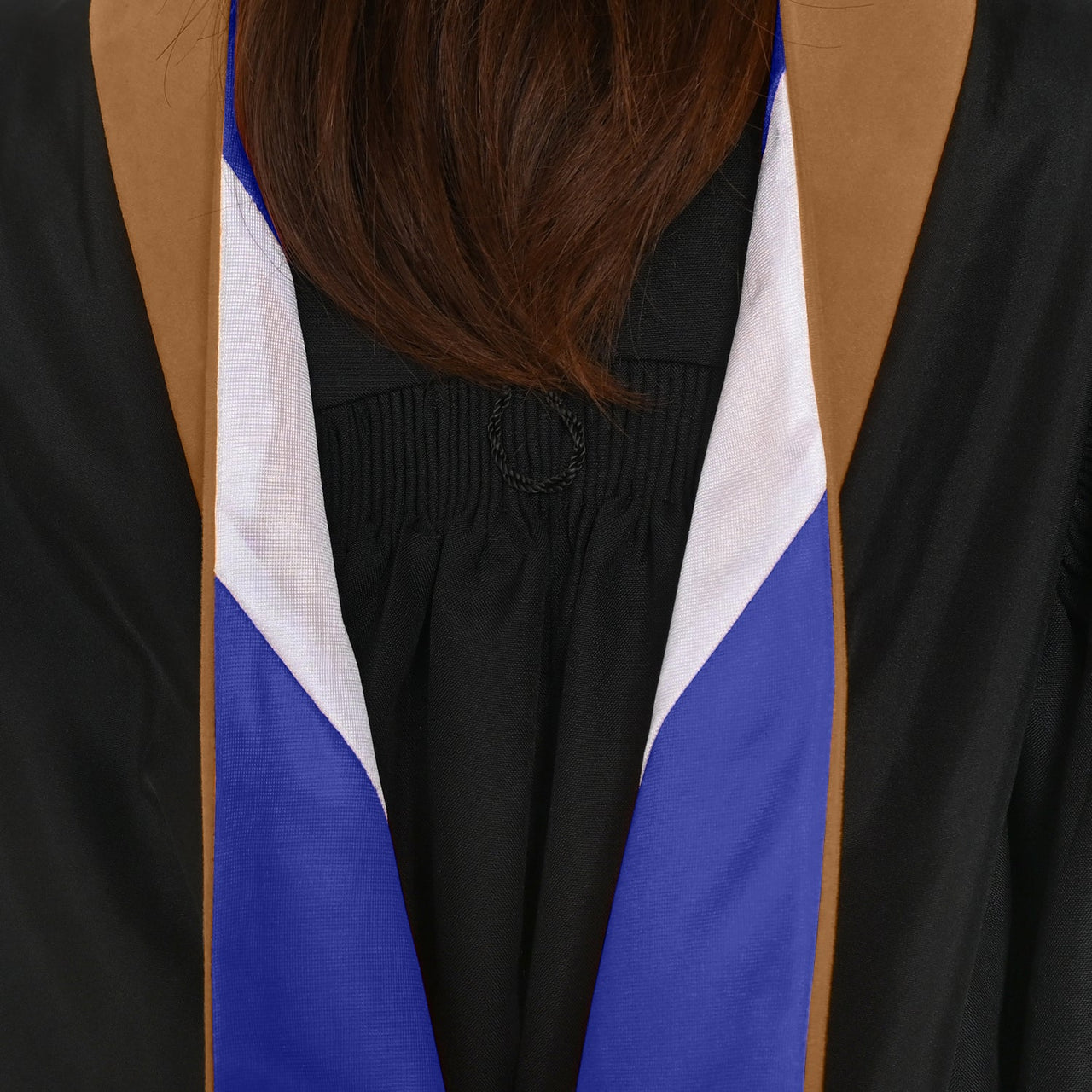 Masters Hood For Business, Accounting, Commerce, Industrial, Labor Relations - Drab/Navy Blue/White - Endea Graduation