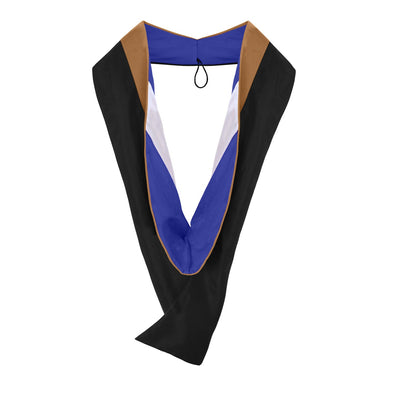 Masters Hood For Business, Accounting, Commerce, Industrial, Labor Relations - Drab/Navy Blue/White - Endea Graduation