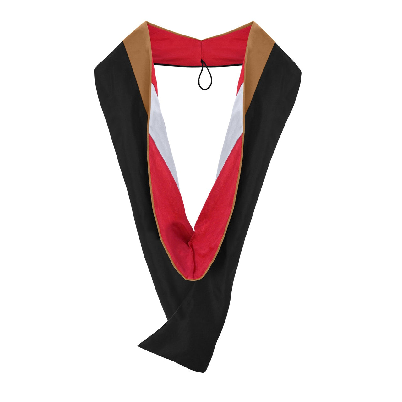 Masters Hood For Business, Accounting, Commerce, Industrial, Labor Relations - Drab/Red/Silver - Endea Graduation