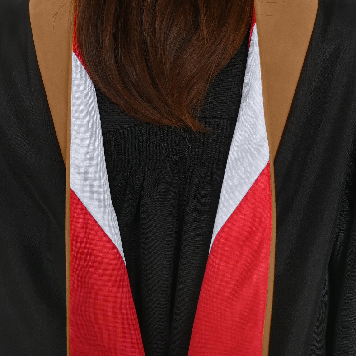 Masters Hood For Business, Accounting, Commerce, Industrial, Labor Relations - Drab/Red/Silver - Endea Graduation