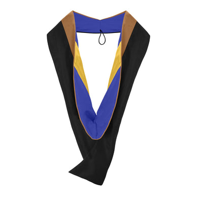 Masters Hood For Business, Accounting, Commerce, Industrial, Labor Relations - Drab/Royal Blue/Gold - Endea Graduation