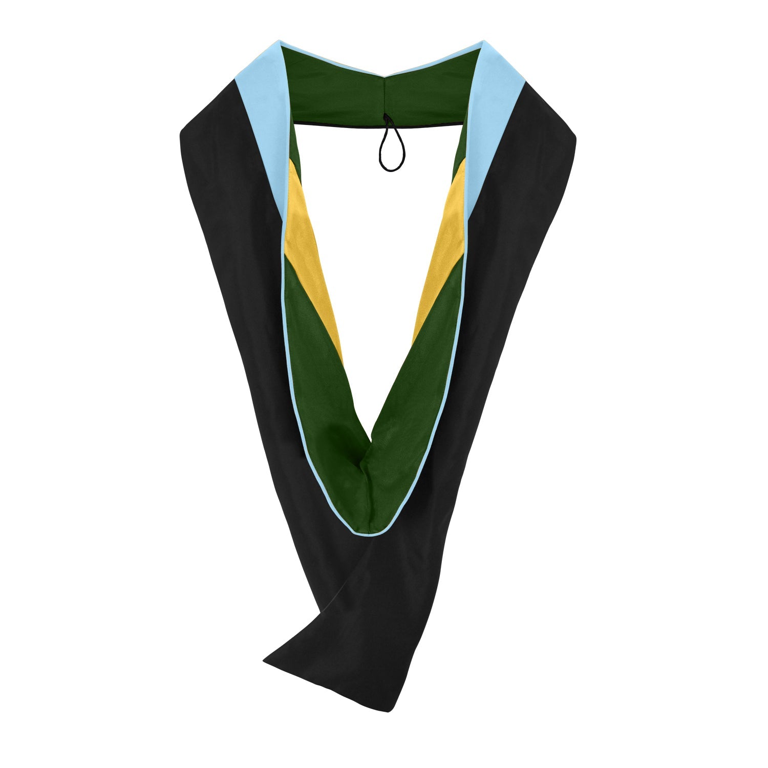 Masters Hood For Education, Counseling & Guidance, Arts in Education - Light Blue/Forest Green/Gold - Endea Graduation