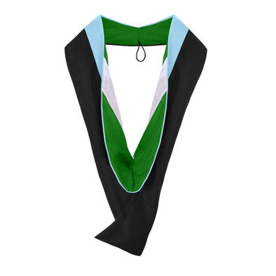 Masters Hood For Education, Counseling & Guidance, Arts in Education - Light Blue/Green/White - Endea Graduation